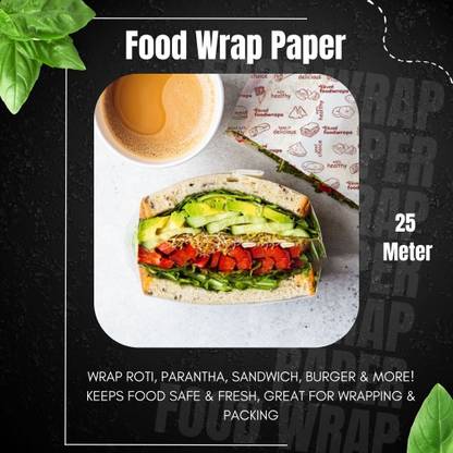EKVEE 360g Printed Food Wrapping Butter Paper Roll-25 Meters