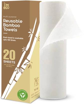 IMECO Reusable Bamboo Kitchen Towel, Last upto 2000 Uses, 100% Natural & Eco-Friendly