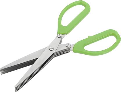 DeoDap Multi-function 5 Blade Stainless Steel Herb Scissors for Vegetable Cutter | Vegetable Cutter Chopper Steel Herbs Scissor Stainless Steel Herbs Scissor