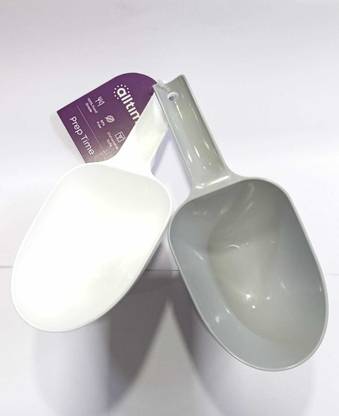 All Time Plastic Scoops/Flour/Grain Measuring Spoon, Multicolour - Set of 2 Kitchen Scoop
