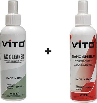VITO Ax Cleaner & Nano Sheild | Cleaner & Sealer Kit For Light Color Marble & Granite Kitchen Cleaner