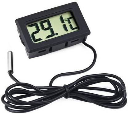 GoodsBazaar Digital Thermometer with LCD for Fridges Freezers, Black/White Instant Read Thermocouple Kitchen Thermometer