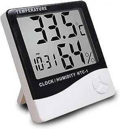 Myqualitysure Temperature Humidity Time Display Clock Room Temperature Wall Mount for Home Touch Free Kitchen Thermometer