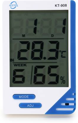 DGARYS Humidity Indicator, Clock Durable & Highly Accurate Large LCD Display Touch Free Kitchen Thermometer