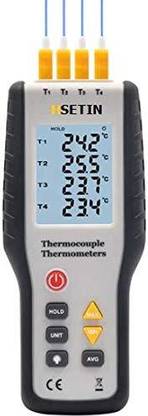 MxRady HSETIN Thermocouple temperature meter (1372 Degree Celsius), K -Type with 4 Channel Instant Read Thermocouple Kitchen Thermometer