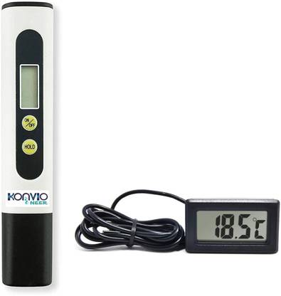 konvio neer TDS Meter for Water Quality Tester with Mini Meter for Room temperature Instant Read Thermocouple Kitchen Thermometer