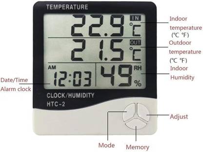 BTS HTC-2: Comprehensive Thermo-Hygrometer for Indoor and Outdoor Thermometer Hydrometer