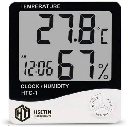 MxRady HSETIN HTC-1 Thermohygrometer, Temperature & Humidity Meter with Alarm (High Quality) Touch Free Kitchen Thermometer