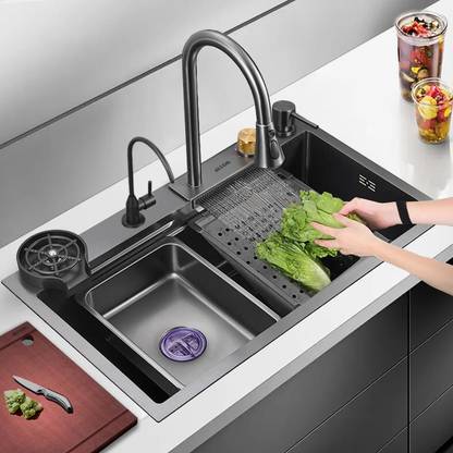 QIMAGE KITCHEN SINK MULTIFUNCTION SOLUTION ALL IN 1 Vessel Sink Analog Kitchen Timer