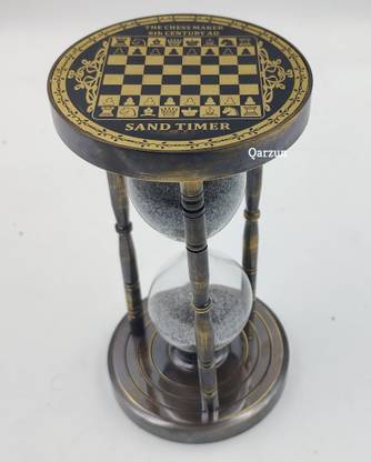 Ascent India Premuim Antique Hourglass 5 min Handmade Brass Old Chess Sand Timer Clock Analog Kitchen Timer