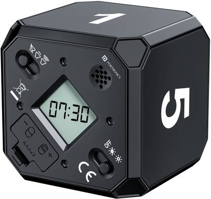 Portronics Timeout, Smart 1, 5, 7, 9 Minute Count Down Timer Cube with Audio Visual Alarm Digital Kitchen Timer