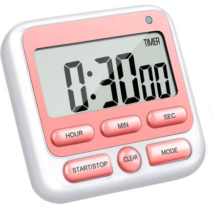 HANNEA Digital Kitchen Timer with Mute/Loud Alarm Switch ON/Off Switch Digital Kitchen Timer