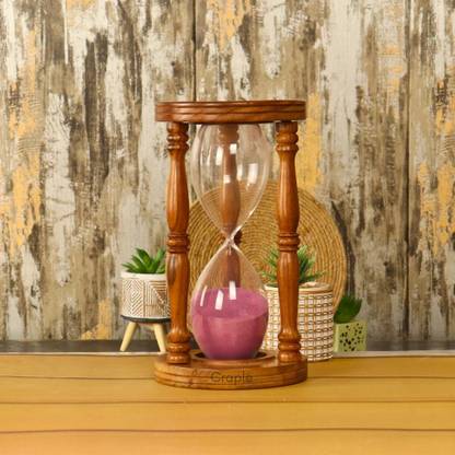 CRAPLE 1 Hour Rosewood Hourglass Analog Kitchen Timer