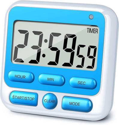DHRUSIMI Digital Kitchen Timer with Mute/Loud Alarm Switch ON/Off Switch 12 Hour Clock Digital Kitchen Timer