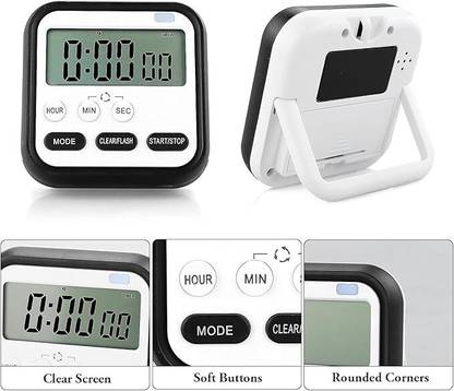 Vortipu Digital Black Clock