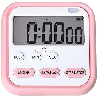 Krusan Magnetic Alarm Clock with Large LCD Display and Loud Digital Kitchen Timer