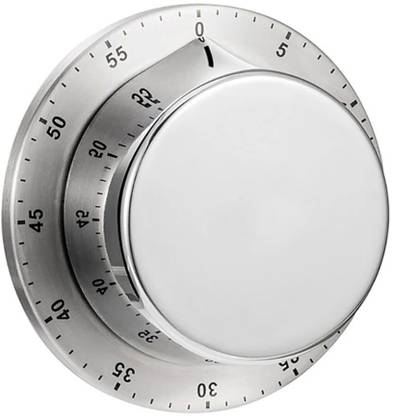 pepplo Kitchen Timer,Chef Cooking Timer Clock with Loud Alarm(Silver,Set of 1) Analog Kitchen Timer