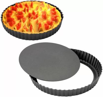 The Electra Pizza Pan 12 Inch Removable Bottom Quiche Pan Nonstick Round Pie Pan Kitchen Tool Set