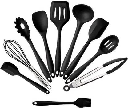 Zollyss Silicone Kitchen Utensils Set, BPA Free Non-Sticks Silicone Turner Tongs Spatula Kitchen Tool Set