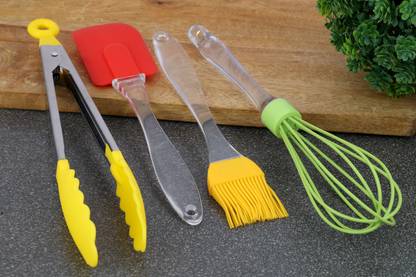 AVMART BPA-Free Silicone Spatulas Set with Baking Whisk, Oiling Brush, Cooking, Grill Barbecue Spatula mixing, serving, beating, whipping Rubber Spatula