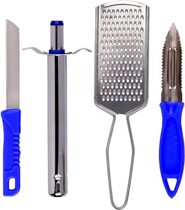 SPERO Peeler Gas Lighter Knife,Peeler,Ginger Grater Kitchen 4 In 1 Combo Vegetable Kitchen Tool Set