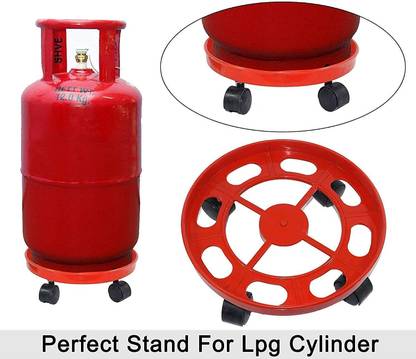 PANCHANAN ENTERPRISE Gas Cylinder Stands LPG Cylinder Trolley Easily Movable /Gas Cylinder Stand -Red Gas Cylinder Trolley
