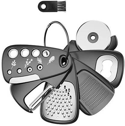 Fing FI-123 6-in-1 Portable Camping Gadgets Vegetable Peeler Stainless Steel Metal Cutter