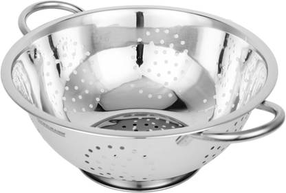 fackelmann Stainless Steel Deep Colander For Washing Fruits and Vegetables - 26cm Kitchen Tool Set