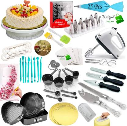Unique Impex cake baking tools combo set with mould + cake making materials Kitchen Tool Set