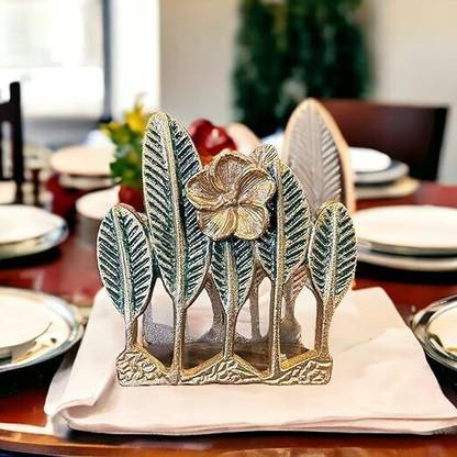 The Art Age The Artage Antique Aluminium Napkin Holder with Green Shade for Office Living Kitchen Tool Set
