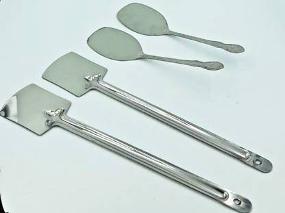 SHLINCO Stainless Steel Spatula Turner Spatula & Cooking Turner Turner ( Set Of 2 Each) Kitchen Tool Set