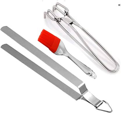 DRACO R_Wire_Pakkad & Roasting Tong for Roti fulka paneer With Butter Brush L_10 Kitchen Tool Set