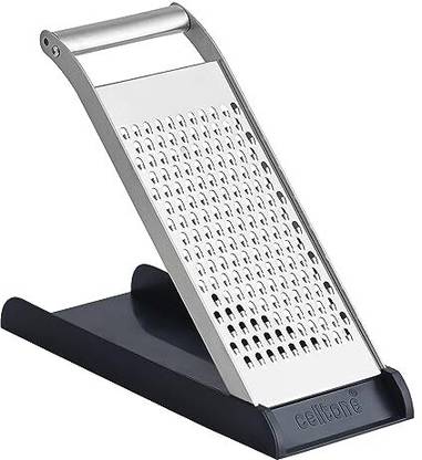 CELLTONE Stainless Steel Flat Vegetable Grater with Stand Container Kitchen Tool Set