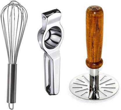 Meswarn Kitchen Tools Combo Sets Potato Masher ,egg whisker,lemon squeezer Kitchen Tool Set