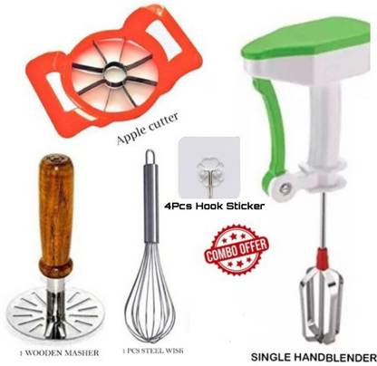 SANCORP Best Kitchen tools and items blender, masher, whisk, With Hook Sticker Kitchen Tool Set