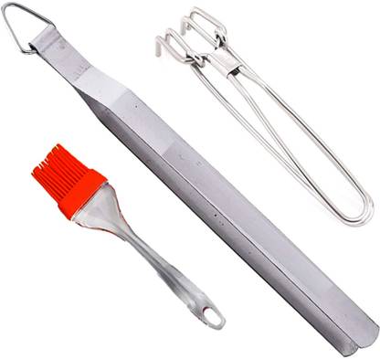 DRACO R_Wire_Pakkad & Roasting Tong for Roti fulka paneer With Butter Brush L_9 Kitchen Tool Set