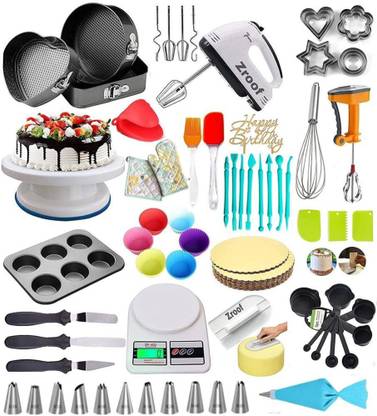 RAJJA All In One cake making materials Combo (BIGGEST SET) Kitchen Tool Set