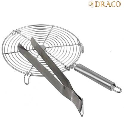 DRACO Steel Handle Roaster With Roasting Tong M_SRPR+C_L_7 Kitchen Tool Set