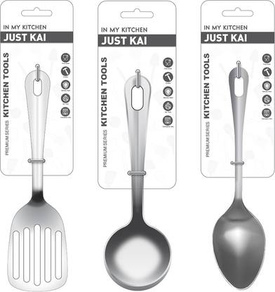 JUST KAI Turner Slotted, Ladle & Basting Spoon solid Kitchen Tool Kitchen Tool Set