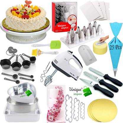 Unique Impex All in One cake baking set combo (All Product Reusable & Washable) Kitchen Tool Set