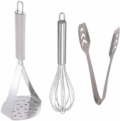 Convay Potato Masher, Egg Whisk & Momo Tong Kitchen Tool Set