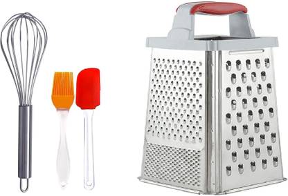 Aatisons 4 Sided Multi Function Grater with Whisk and SPAtuala. 4 pc Kitchen Tool Set