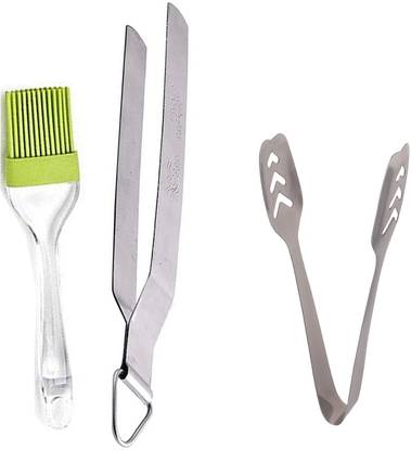 DRACO R_Momos_Tong_And Roti Tong for Roti fulka paneer Tandoor With Butter Brush L_5 Kitchen Tool Set