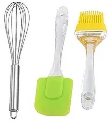 GPS Multipurpose Silicon Brush & Spatula and Stainless Steel Egg Whisker Kitchen Tool Set