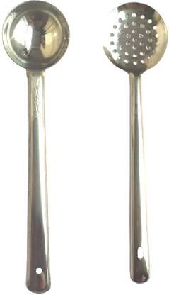 IMREX Serving Spoon | Strainer | Kadshi | 32 Cm Long | Set of 2 Kitchen Tool Set