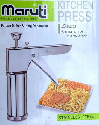 The GreeK Namkeen Maker with 15 Stainless Steel Jalis & 6 Cake Icing Nozzles Kitchen Tool Set