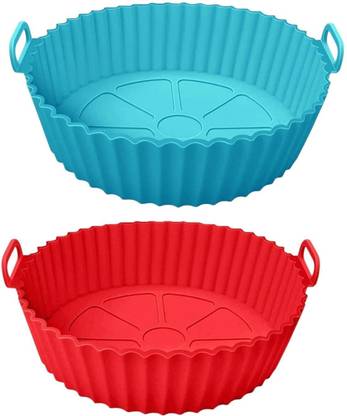 Newvent 2pcs Air Fryer Silicone Pot Food Safe Air fryers Oven Accessories Kitchen Tool Set