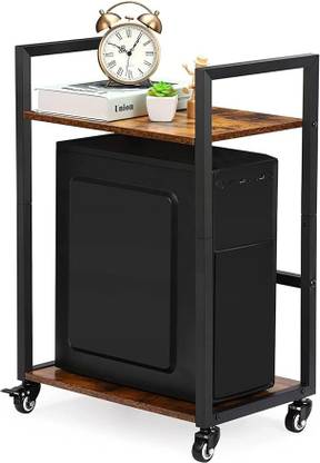 Indian Decor 65200 Computer Tower Stand, Mobile PC Tower Stand, CPU Holder Stand Iron Kitchen Trolley