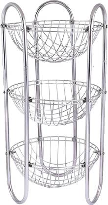 SHRI KRISHNA TRADERS Fruits/Vegetables Kitchen Rack Steel SM Enterprises Stainless Steel Vegetable Kitchen Trolley