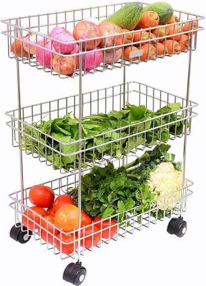 ASHLAS kitchen trolley with wheels Steel Kitchen Trolley